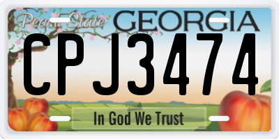 GA license plate CPJ3474