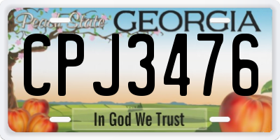 GA license plate CPJ3476