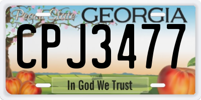 GA license plate CPJ3477