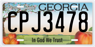 GA license plate CPJ3478