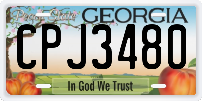 GA license plate CPJ3480