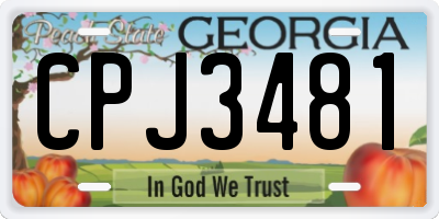 GA license plate CPJ3481