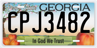 GA license plate CPJ3482
