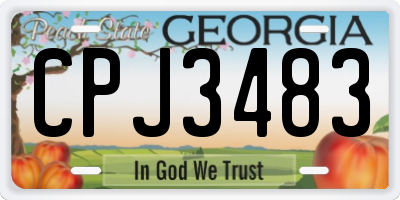 GA license plate CPJ3483