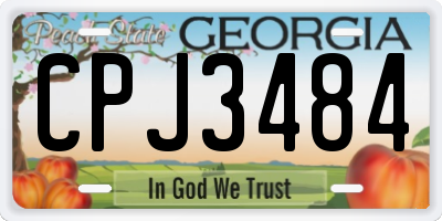 GA license plate CPJ3484