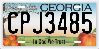 GA license plate CPJ3485