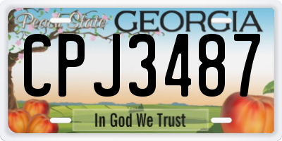 GA license plate CPJ3487