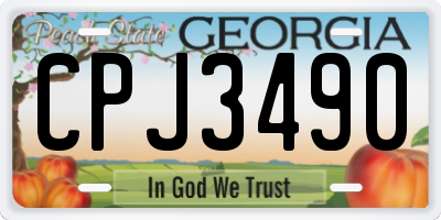 GA license plate CPJ3490