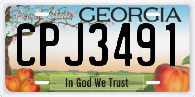 GA license plate CPJ3491