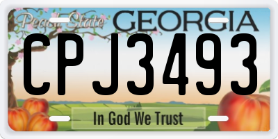 GA license plate CPJ3493