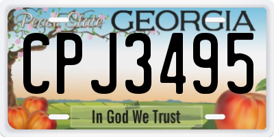 GA license plate CPJ3495