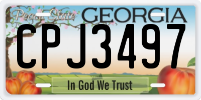 GA license plate CPJ3497
