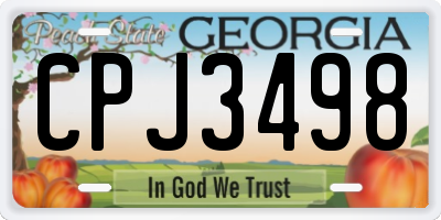 GA license plate CPJ3498
