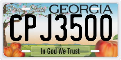 GA license plate CPJ3500