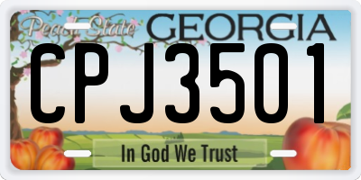GA license plate CPJ3501