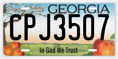 GA license plate CPJ3507