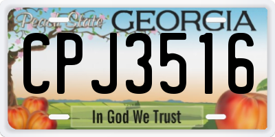 GA license plate CPJ3516