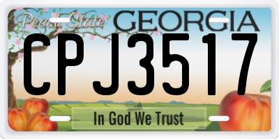 GA license plate CPJ3517