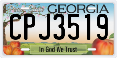 GA license plate CPJ3519