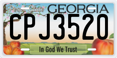 GA license plate CPJ3520
