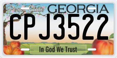 GA license plate CPJ3522