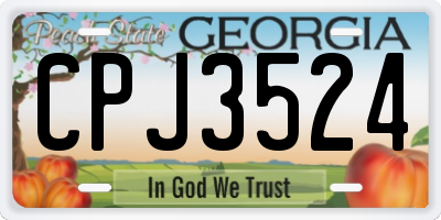 GA license plate CPJ3524
