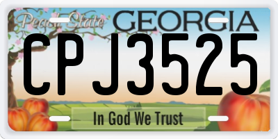 GA license plate CPJ3525