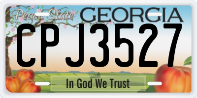 GA license plate CPJ3527