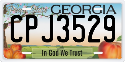 GA license plate CPJ3529