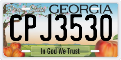GA license plate CPJ3530
