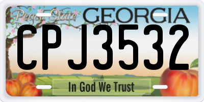GA license plate CPJ3532