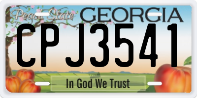 GA license plate CPJ3541
