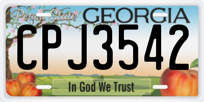 GA license plate CPJ3542