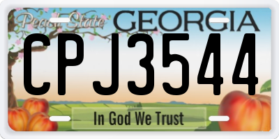 GA license plate CPJ3544