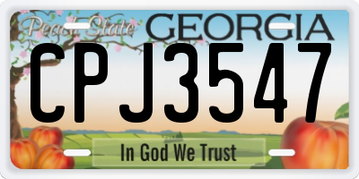 GA license plate CPJ3547