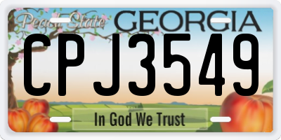 GA license plate CPJ3549