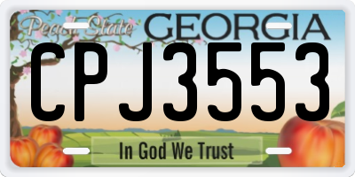 GA license plate CPJ3553