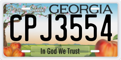 GA license plate CPJ3554