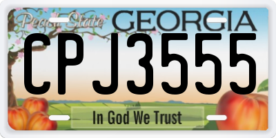 GA license plate CPJ3555