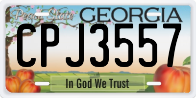 GA license plate CPJ3557