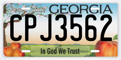 GA license plate CPJ3562