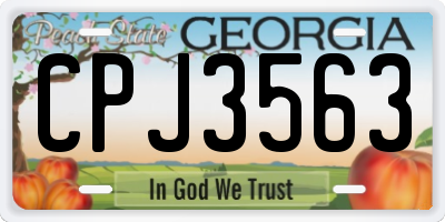 GA license plate CPJ3563