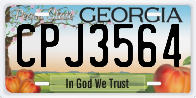 GA license plate CPJ3564