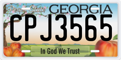 GA license plate CPJ3565