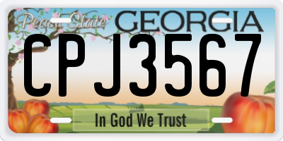 GA license plate CPJ3567