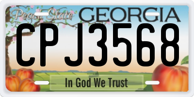 GA license plate CPJ3568