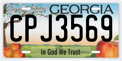 GA license plate CPJ3569