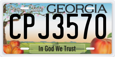 GA license plate CPJ3570