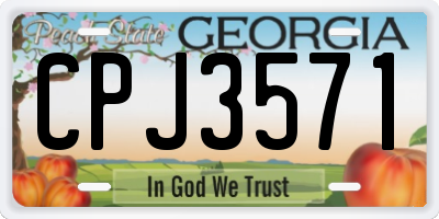 GA license plate CPJ3571