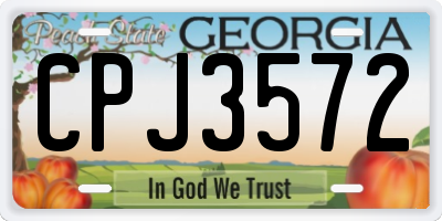 GA license plate CPJ3572